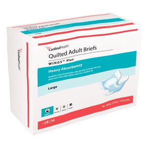Cardinal Health, Quilted Adult Briefs, Wings™ Plus, Large, 45" - 58"