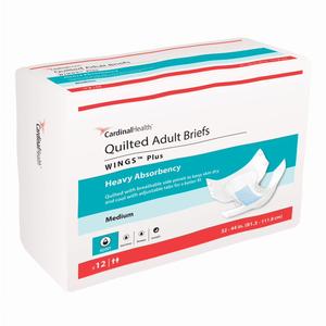Cardinal Health, Quilted Adult Briefs, Wings™ Plus, Medium, 32" - 44"