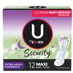 Kimberly Clark U by Kotex&reg; Premium Sanitary Pad, with Overnight Wing, Maxi, Extra Heavy Absorbency
