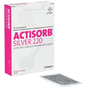 KCI ACTISORB&trade; Silver 220 Antimicrobial Wound Dressing, 2-1/2" x 3-3/4"