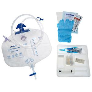 AMSure Foley Tray, Add-a-Foley with Bag, 30cc Prefill Syringe, 400mL Meter/2600cc Bag and Nitrile Gloves, Sterile