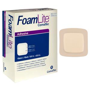 ConvaTec FoamLite&trade; Foam Adhesive Dressing, Square, 6" x 6"
