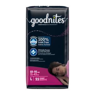 GOODNITES Youth Pants, Large, Girl, Jumbo Pack, Replaces Item 6941316
