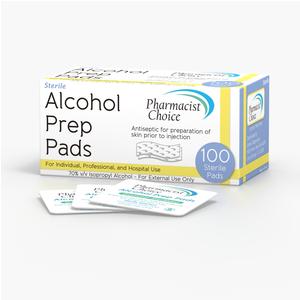 Pharmacist Choice Alcohol Prep Pads, Gamma-Sterilized, 100 Count