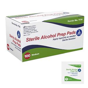 Dynarex Alcohol Prep Pad, Large, 1.18" x 3.54" Sterile