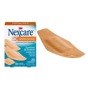 3M&trade; Nexcare&trade; Waterproof Cushioned Foam Bandage, Assorted, Tan