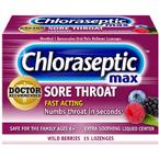 Chloraseptic Max, Wild Berries, Sore Throat Lozenges, 15 ct.
