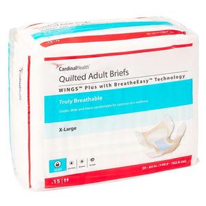 WINGS Plus Quilted Brief with BreatheEasy Technology, X-Large, 59" - 64"