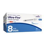 Ultra-Fine II™ U-100 Insulin Syringe 31G x 8mm Needle Length with 1/2 unit markings, 3/10cc Volume