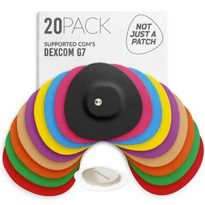 Not Just A Patch Original Patches for Dexcom G7 and Stelo, Multicolor, 20 ct