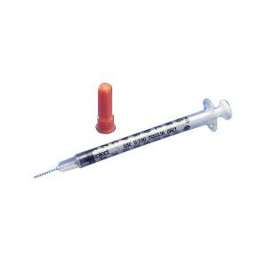 Monoject&trade; Rigid Pack Insulin Syringe with 28G x 1/2" L Needle and Accu-tip&trade; Flat Plunger Tip 1/2mL