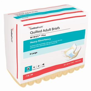 Cardinal Health, Quilted Adult Briefs, Wings™ Plus, X-Large, 59" - 64"