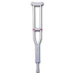 Medline Industries Guardian&reg; Red Dot&reg; Standard Adult Push-button Auxiliary Crutches 44" to 52" L Adjustment Range, 5ft 1" to 5ft 9" Adjustable User Height, Latex-free