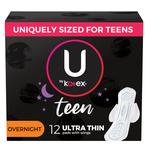 Kimberly Clark U by Kotex&reg; Teen&reg; Super Premium Ultra Thin Sanitary Pad, with Overnight Wing