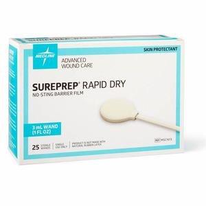 Medline SurePrep Rapid Dry No-Sting Barrier Film, 3 mL Wand