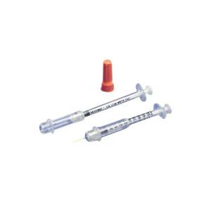 Monoject&trade; Insulin Safety Syringe with 29G x 1/2" L Needle and Accu-tip&trade; Flat Plunger Tip 1/2mL