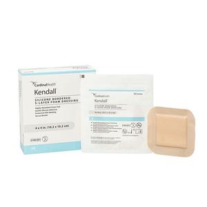 Cardinal Health Kendall Silicone Bordered 5-Layer Foam Dressing, 4" x 8"
