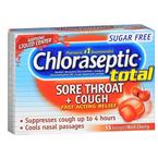 Chloraseptic Total, Wild Cherry, Sugar Free Sore Throat and Cough Lozenges, 15 ct.