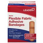 Leader Adhesive Bandages, 3/4 X 3 Flexible Fabric, 100 ct (Compare To Band-Aid)
