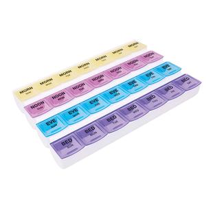 Apex 7-Day Medication Planner Spanish Guide, 28 Color Coded Compartments