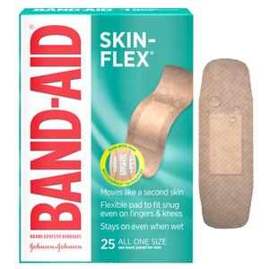 Johnson & Johnson Band-Aid&reg; Skin-Flex&reg; Adhesive Bandage, All One Size, 25 Count