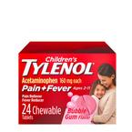 Children's TYLENOL Pain Reliever / Fever Reducer Chewable Tablets, Bubble Gum Flavor, 24 ct