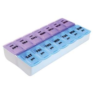 Apex Weekly Twice-A-Day Pill Organizer, Seven Day Capacity, Tray, Standard, 7.25" x 3.36" x 1.38" 3.6 oz