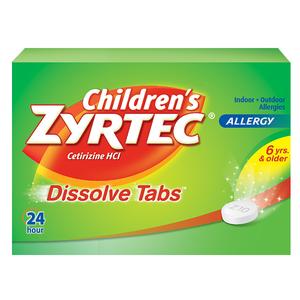 Johnson & Johnson Children's Zyrtec&reg; Allergy Dissolve Tablet, Citrus, 12 Count