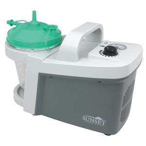 Sunset Portable Suction Machine with AC/DC Power, 800cc Canister, Detachable Power Cord & Carry Case