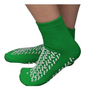 Double Tread Patient Safety Footwear XXL, Green, Interior Terrycloth