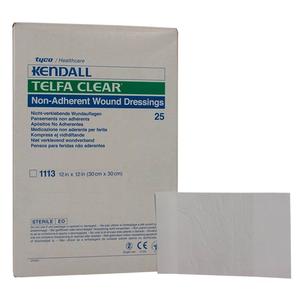 Kendall Telfa&trade; Non-Adherent Precut Wound Contact Layer Dressing, 12" x 12" Square, Clear