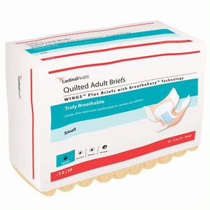 WINGS Plus Quilted Brief with BreatheEasy Technology, Small, 20" - 31"
