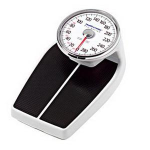 Pelstar LLC Professional Home Care Mechanical Floor Scale 400 lb Capacity, White, Durable Non-skid Platform Mat