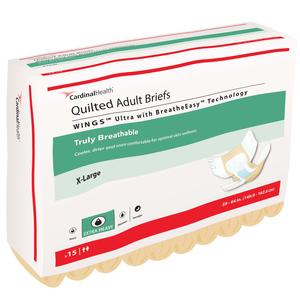 Cardinal Health, Quilted Adult Briefs, Wings™ Ultra, X-Large, 59" - 64"