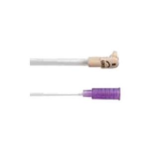 AMT Mini ONE&reg; Continuous Feeding Set 12" L, Right Angle Connector with Bolus Purple Adapter, Clear Tubing, DEHP free