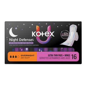 Kotex Ultra Thin Overnight Pads With Wings, Heavy Absorbency, 16 ct - REPLACES 6946595
