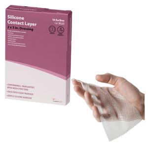 Cardinal Health&trade; Silicone Contact Layer Wound Dressing, 2" x 3"