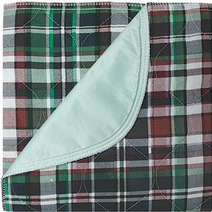 Ibex Re-Usable Plaid Underpad, Green Vinyl, 34" x 36"