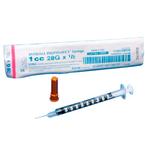 Monoject&trade; Standard Softpack Tuberculin Syringe 1mL with 28G x 1/2" L Permanently Attached Needle