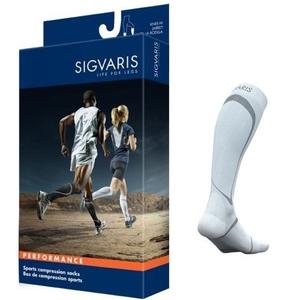 Sigvaris Performance Calf-High Compression Socks, Closed Toe, 20 to 30 mmHg, Size XL, White