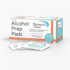 Pharmacist Choice Alcohol Prep Pads, Gamma-Sterilized, 100 Count