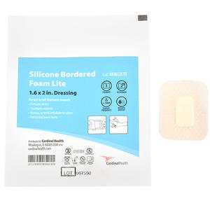 Cardinal Health Kendall Silicone Bordered Lite Foam Dressing, 1.6" x 2"