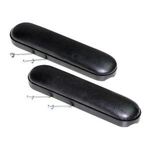 Invacare Desk Length Arm Pads with Screws, Black Vinyl Upholstery