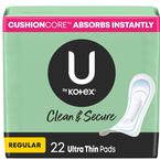 Kimberly Clark U by Kotex&reg; Premium Ultra Thin Sanitary Pad, Regular